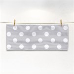 Polka Dots - White on Light Gray Hand Towel
