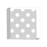 Polka Dots - White on Light Gray 4 x 4  Acrylic Photo Block