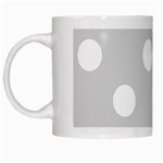 Polka Dots - White on Light Gray White Mug