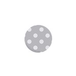 Polka Dots - White on Light Gray 1  Mini Button