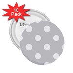 Polka Dots - White on Light Gray 2.25  Button (10 pack)