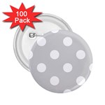 Polka Dots - White on Light Gray 2.25  Button (100 pack)