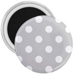 Polka Dots - White on Light Gray 3  Magnet