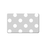 Polka Dots - White on Light Gray Magnet (Name Card)
