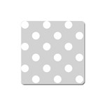 Polka Dots - White on Light Gray Magnet (Square)