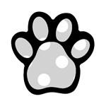 Polka Dots - White on Light Gray Magnet (Paw Print)