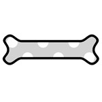 Polka Dots - White on Light Gray Magnet (Dog Bone)
