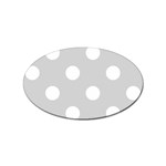 Polka Dots - White on Light Gray Sticker (Oval)