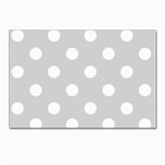 Polka Dots - White on Light Gray Postcard 4  x 6 