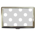 Polka Dots - White on Light Gray Cigarette Money Case
