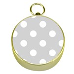 Polka Dots - White on Light Gray Gold Compass
