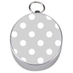 Polka Dots - White on Light Gray Silver Compass