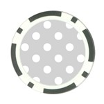 Polka Dots - White on Light Gray Poker Chip Card Guard