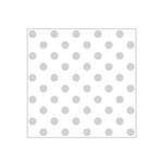 Polka Dots - Light Gray on White Satin Bandana Scarf