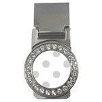 Polka Dots - Light Gray on White Money Clip (CZ)