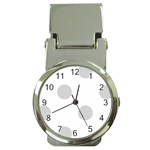 Polka Dots - Light Gray on White Money Clip Watch