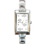 Polka Dots - Light Gray on White Rectangle Italian Charm Watch