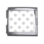 Polka Dots - Light Gray on White Mega Link Italian Charm (18mm)