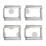 Polka Dots - Light Gray on White 9mm Italian Charm (4 pack)