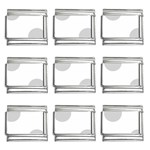 Polka Dots - Light Gray on White 9mm Italian Charm (9 pack)