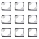 Polka Dots - Light Gray on White Mega Link Italian Charm (9 pack)
