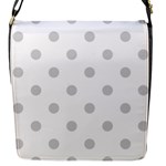 Polka Dots - Light Gray on White Flap Closure Messenger Bag (S)