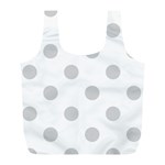 Polka Dots - Light Gray on White Full Print Recycle Bag (L)