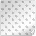 Polka Dots - Light Gray on White Canvas 12  x 12 