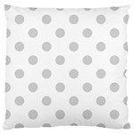 Polka Dots - Light Gray on White Large Cushion Case (One Side)