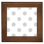 Polka Dots - Light Gray on White Framed Tile