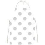 Polka Dots - Light Gray on White Full Print Apron