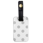 Polka Dots - Light Gray on White Luggage Tag (One Side)
