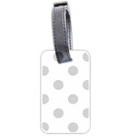 Polka Dots - Light Gray on White Luggage Tag (Two Sides)