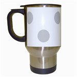 Polka Dots - Light Gray on White Travel Mug (White)