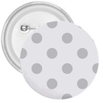 Polka Dots - Light Gray on White 3  Button