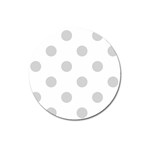 Polka Dots - Light Gray on White Magnet 3  (Round)