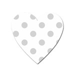 Polka Dots - Light Gray on White Magnet (Heart)