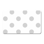 Polka Dots - Light Gray on White Magnet (Rectangular)