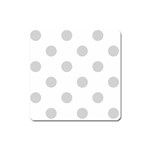 Polka Dots - Light Gray on White Magnet (Square)