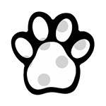Polka Dots - Light Gray on White Magnet (Paw Print)