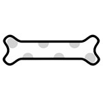 Polka Dots - Light Gray on White Magnet (Dog Bone)