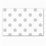 Polka Dots - Light Gray on White Postcard 5  x 7 
