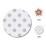 Polka Dots - Light Gray on White Playing Cards (Round)