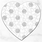 Polka Dots - Light Gray on White Jigsaw Puzzle (Heart)