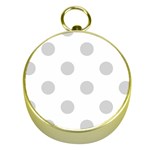 Polka Dots - Light Gray on White Gold Compass