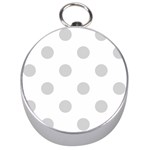 Polka Dots - Light Gray on White Silver Compass