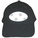 Polka Dots - Light Gray on White Black Cap
