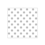 Polka Dots - Silver Gray on White Satin Bandana Scarf