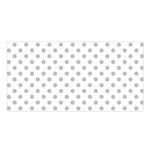 Polka Dots - Silver Gray on White Satin Shawl