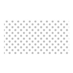 Polka Dots - Silver Gray on White Satin Wrap